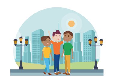 Parktaki genç karakterler