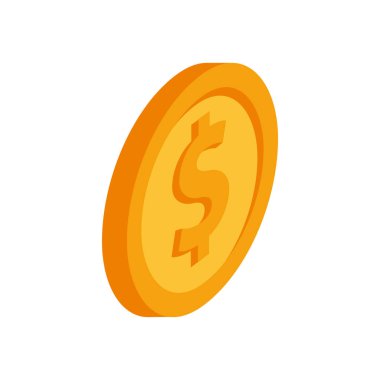 Bozuk para dolar izole edilmiş simgesi