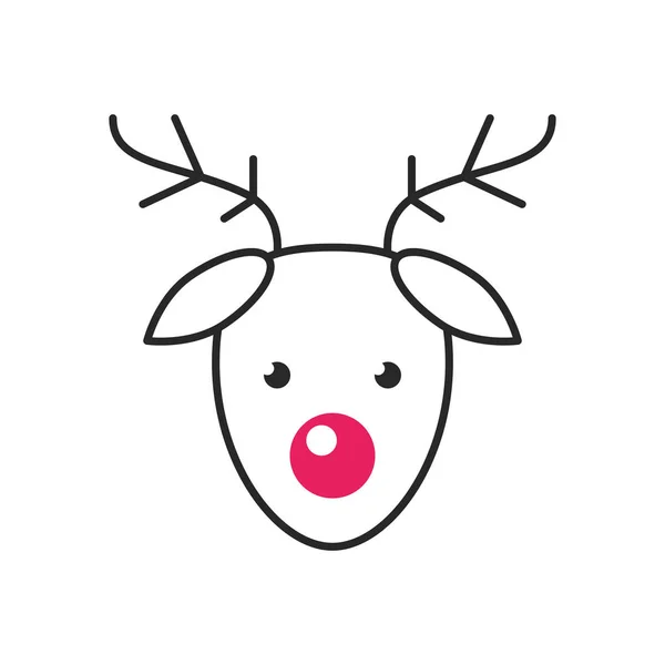Buon Natale carattere renna felice — Vettoriale Stock