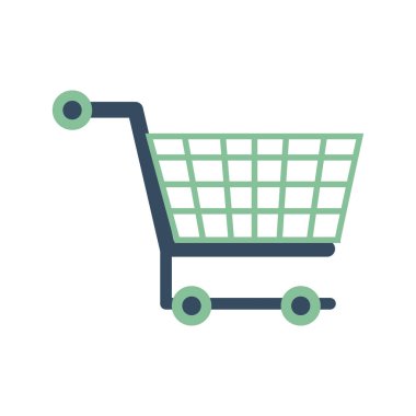 Alışveriş arabası taşıma simgesi izole edildi