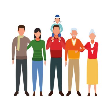 Oğulları ve torunları olan avatar büyükbabalar