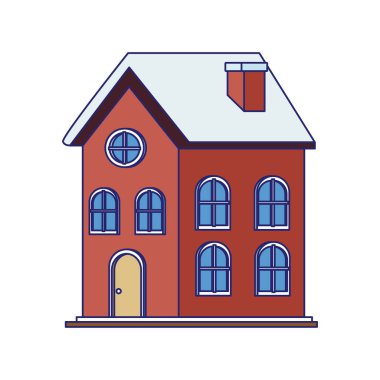 Klasik ev simgesi, düz renkli tasarım