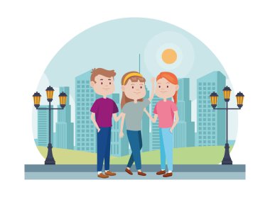 Parktaki genç karakterler