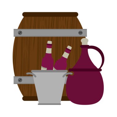 Buz kovası ve şarap ahşap fıçı tasarımı