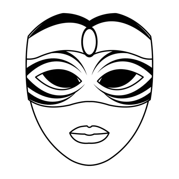 Karneval mask ansikte ikon, platt design — Stock vektor