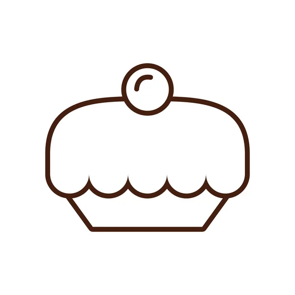 Pastel dulce pastelería icono aislado — Archivo Imágenes Vectoriales