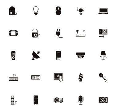 Elektronik aygıt simgeleri demeti