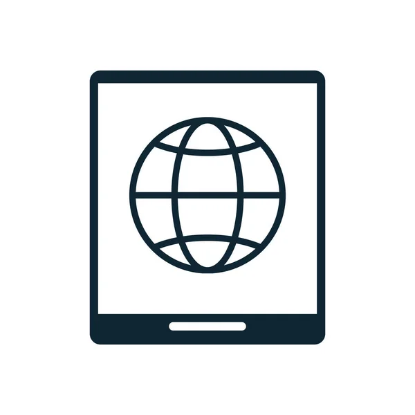 Dispositivo tablet com navegador esfera —  Vetores de Stock
