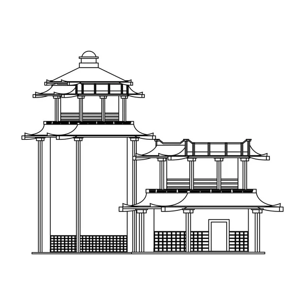 Diseño de templos asiáticos — Vector de stock