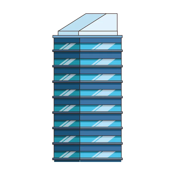 Modern stadsbyggnad ikon, platt design — Stock vektor