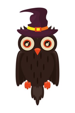 Cadı şapkalı Cadılar Bayramı baykuşu