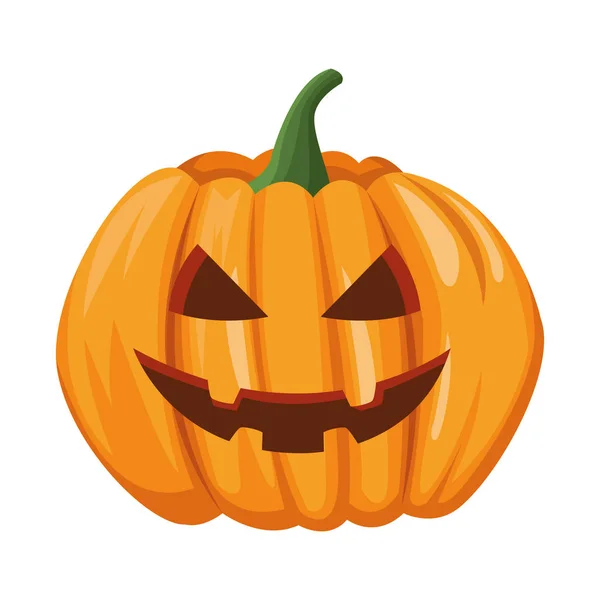 Halloween citrouille icône isolée décorative — Image vectorielle