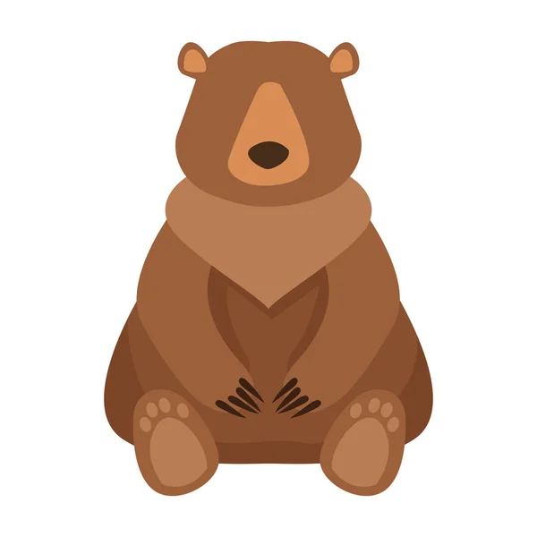 Kreskówkowy dziki niedźwiedź, kolorowy płaski design — Wektor stockowy