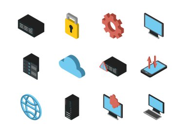 bundle of data server set icons
