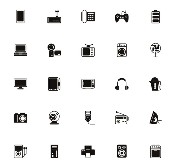 Bundle of electronics devices icons — 스톡 벡터