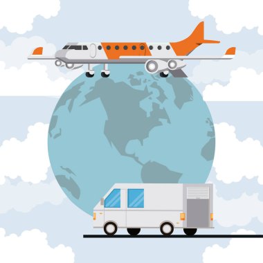 nakliye mal lojistik kargo karikatür