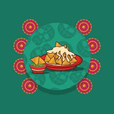 Guacamole soslu nefis Meksika yemekleri.