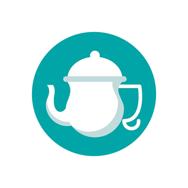 Czajniczek kuchnia ceramiczne naczynia ikona — Wektor stockowy
