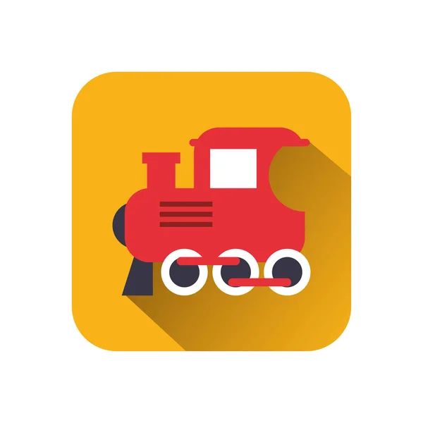 Little train toy isolated icon — Stock Vector