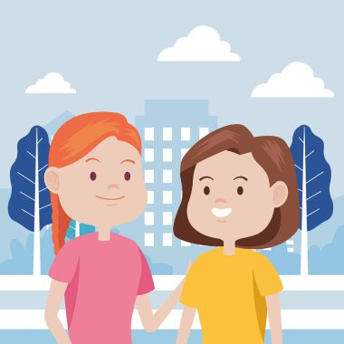 Şehirdeki genç kadın karakterler