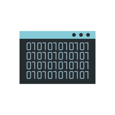 İkili kod numaraları içeren web sayfası şablonu