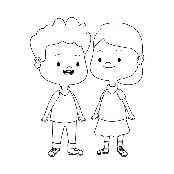Kreslené děti, plochý design — Stockový vektor