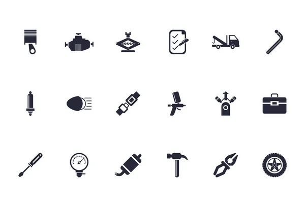 Bundle of mechanic set icons — 스톡 벡터