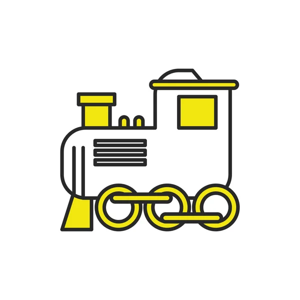 Little train toy isolated icon — 스톡 벡터
