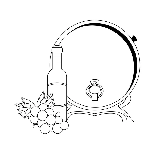 Diseño de vino y barril de madera — Vector de stock