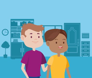 Evde genç çiftler var.