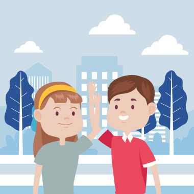 Şehirdeki genç çiftler