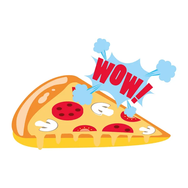Pizzascheiben-Ikone — Stockvektor