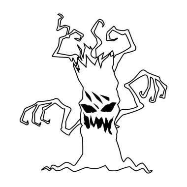 Cadılar bayramı büyülü ağaç izole edilmiş simgesi