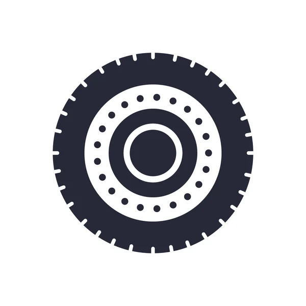 Auto pneumatico pezzo montaggio icona piatta — Vettoriale Stock