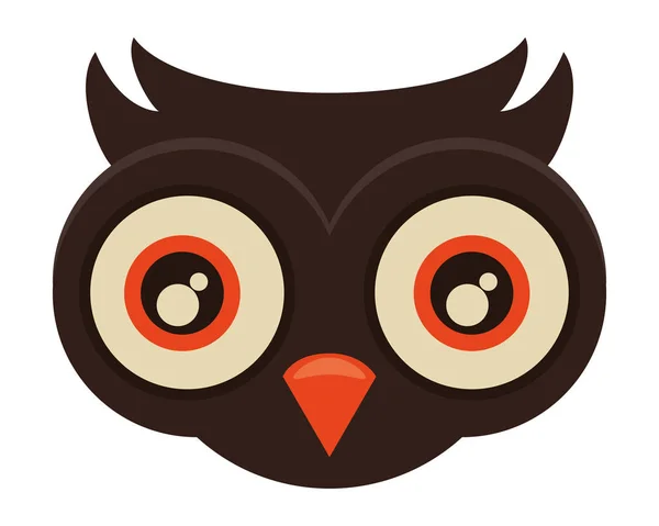 Halloween uggla fågel djur ikon — Stock vektor