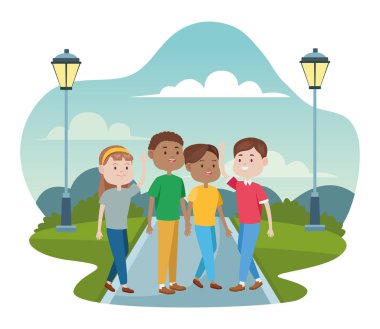 Parktaki genç karakterler