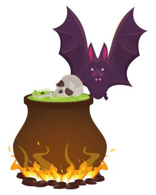 Cadılar bayramı yarasası Kazanla uçuyor