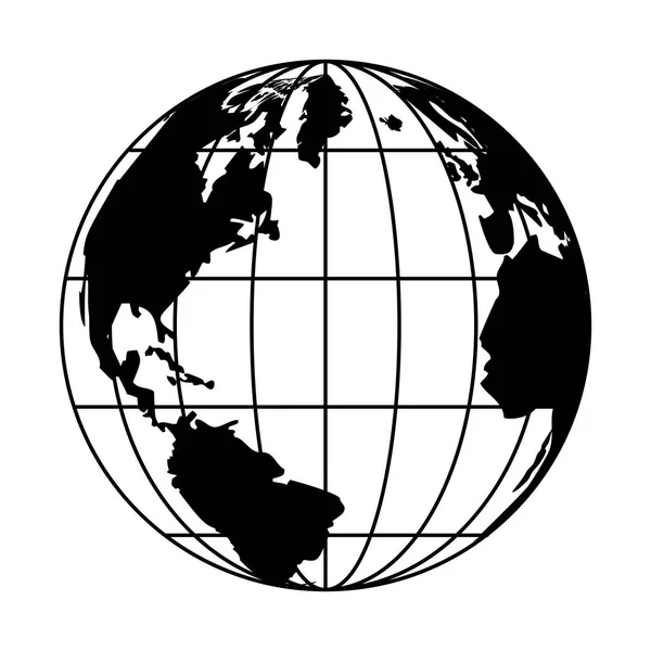 Retro wereldkaart navigatie icoon — Stockvector