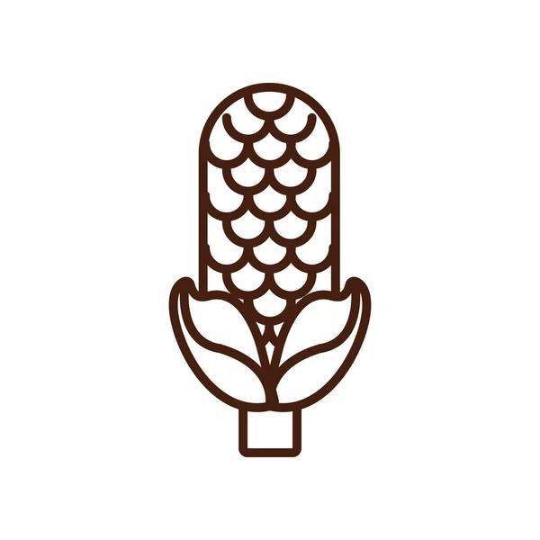 Espiga de milho ícone de ação de graças vegetal —  Vetores de Stock