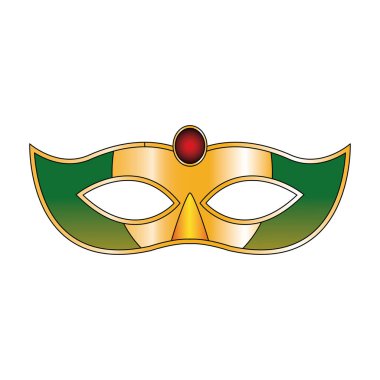 Basit Mardi gras maske simgesi, renkli düz tasarım