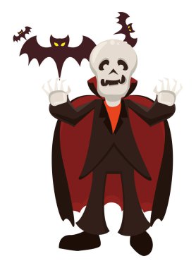 Dracula Cadılar Bayramı karakterinin komik kostümü