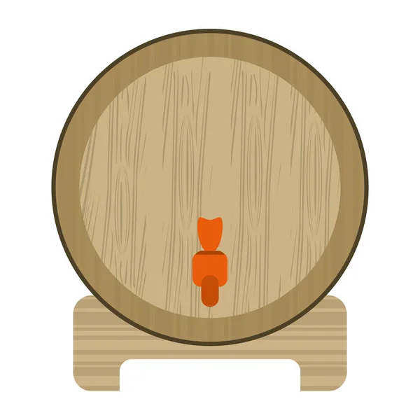 Ícone de barril de madeira — Vetor de Stock