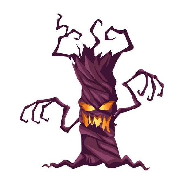 Halloween arbre enchanté icône isolée — Image vectorielle