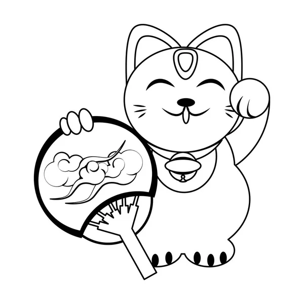 Ikona čínské kočky — Stockový vektor
