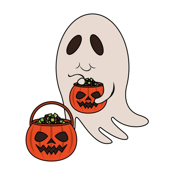 Halloween octubre temible celebración de dibujos animados — Vector de stock