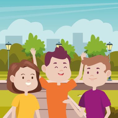 Parktaki genç karakterler