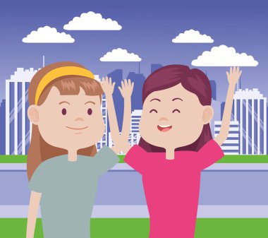 Şehirdeki genç kadın karakterler