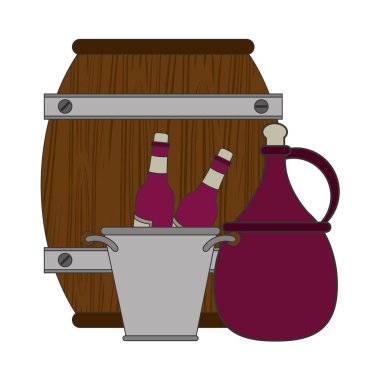 Buz kovası ve şarap ahşap fıçı tasarımı