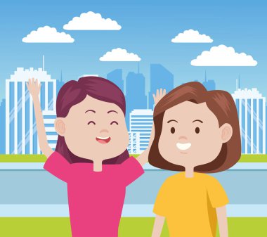 Şehirdeki genç kadın karakterler