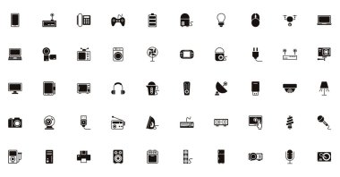 Elektronik aygıt simgeleri demeti